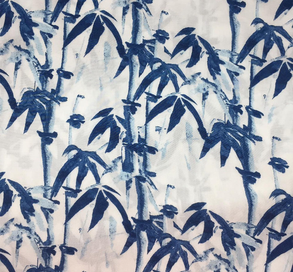 Viscose Floral Bambu Azul