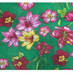 Chita Floral Verde com Rosa Chita Floral Verde com Rosa