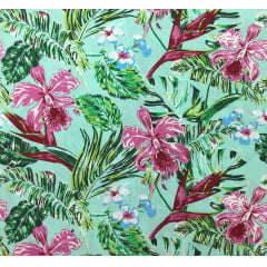 Viscose Floral Fundo Verde Viscose Floral Fundo Verde