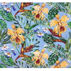 Viscose Floral Orquídea Sapatinho Viscose Floral Orquídea Sapatinho