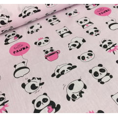 Tricoline Hello Panda Rosa Tricoline Hello Panda Rosa