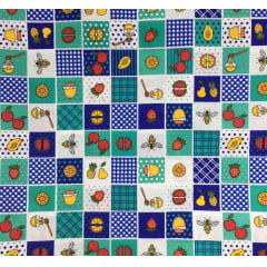 Tricoline Patchwork Fruta Verde Tricoline Patchwork Fruta Verde